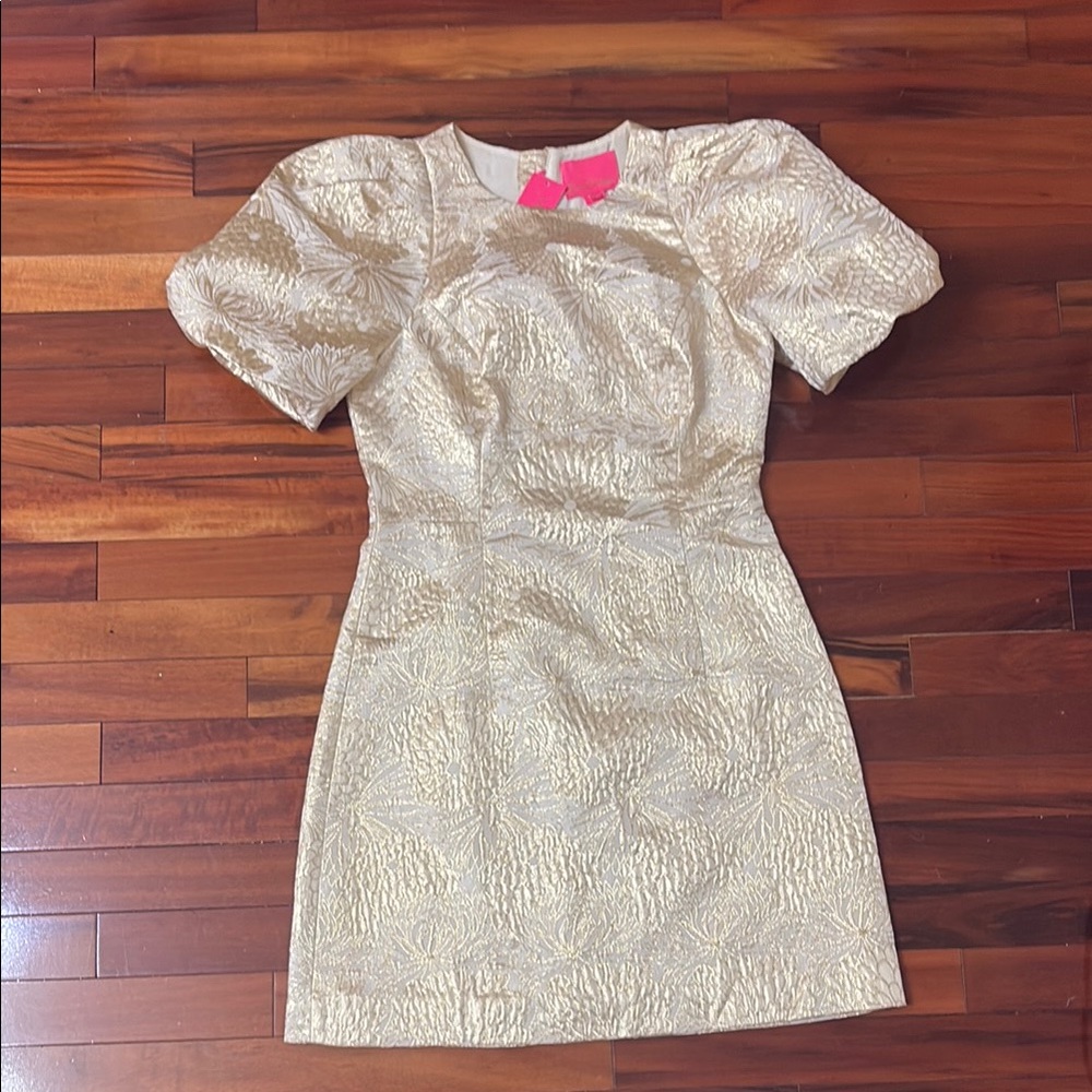 Lilly Pulitzer Gold Embroidered Dress